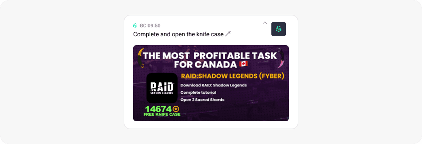 Geolocation push notification example