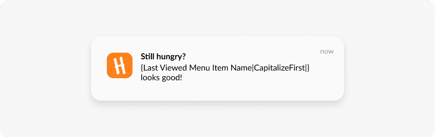 Push notification with dynamic content example Pushwoosh HungryNaki