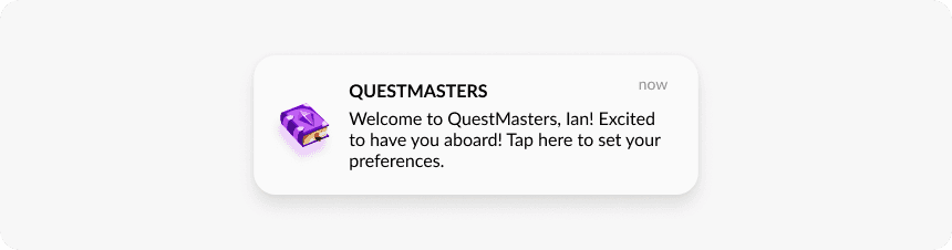 Onboarding push notification example
