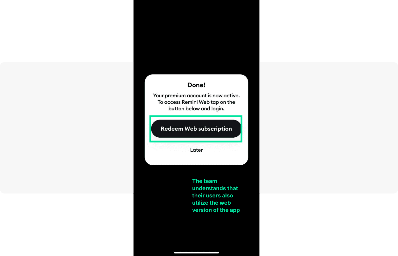 Remini app cross-platform users onboarding
