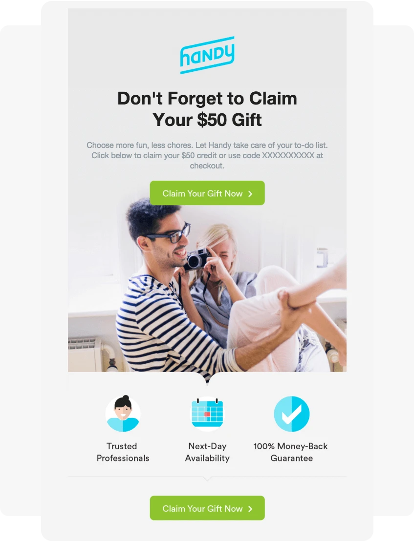 incentive based win back example Handy