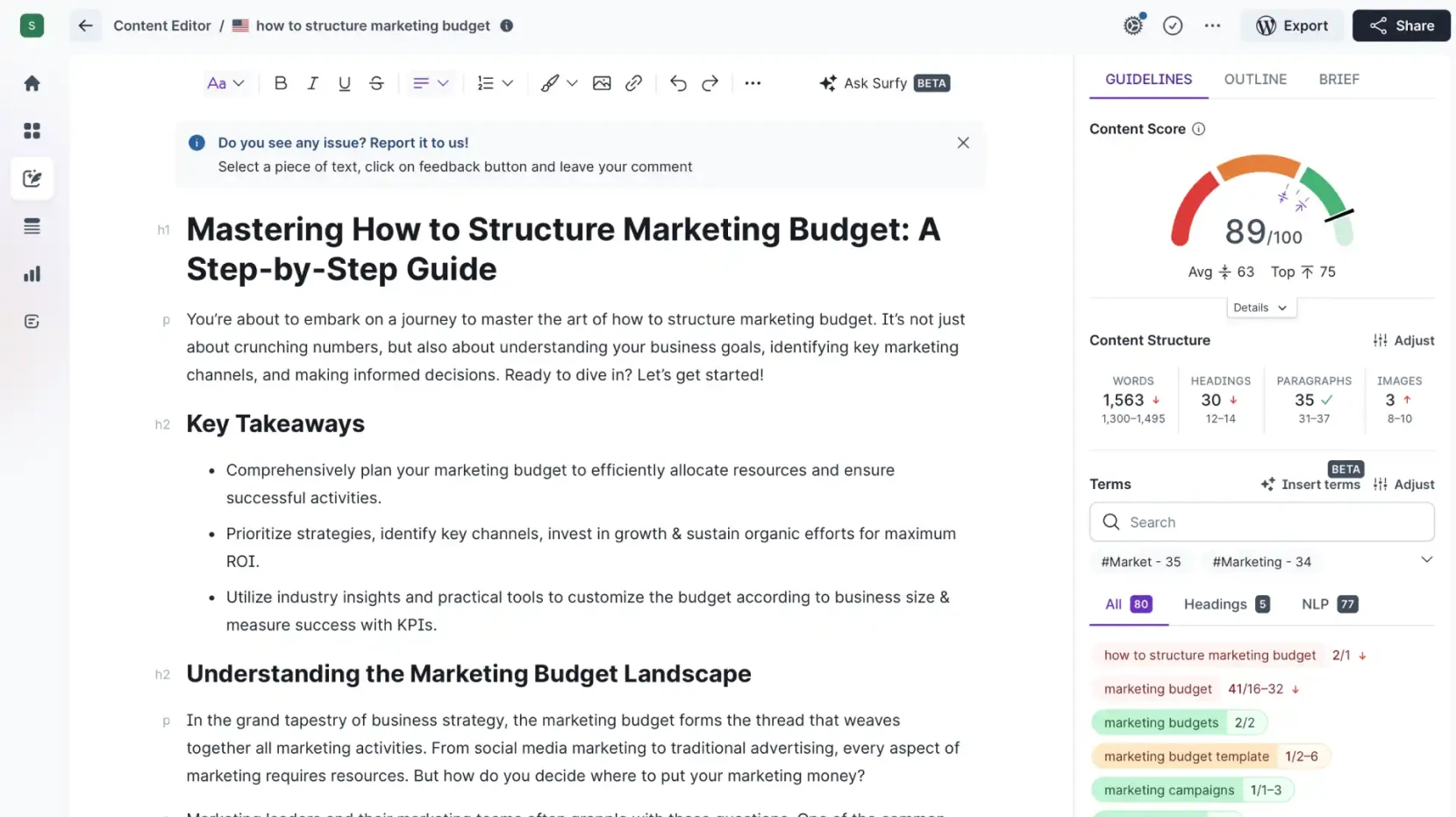 ai marketing tools - Surfer