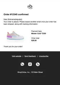 Order confirmation